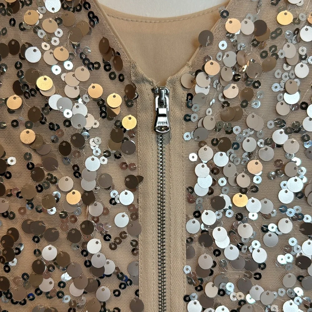 Guess Rose Gold Sequin Holiday Dress Size 6 - Picture 5 of 7